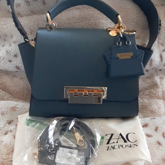 ZAC Zac Posen Eartha Satchel w/Floral Strap+Bag Charm/Keychain+Extra strap - Picture 1 of 10